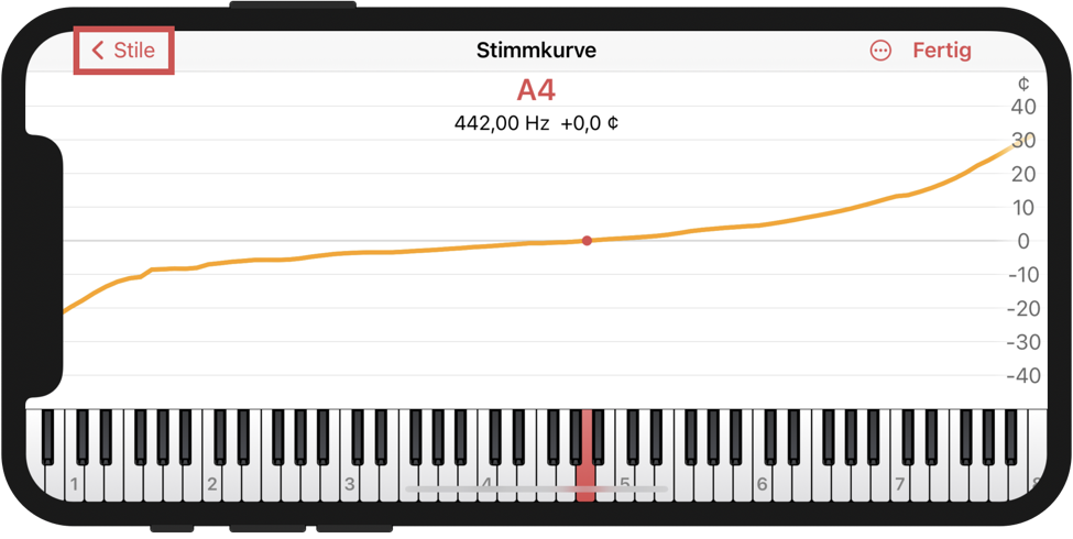 Öffnen der Liste mit den Stimmstilen